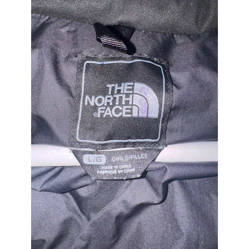 The North Face Girl 550 Goose Down Puffer Jacket L Burgundy Quilted Winter Coat - Picture 5 of 9